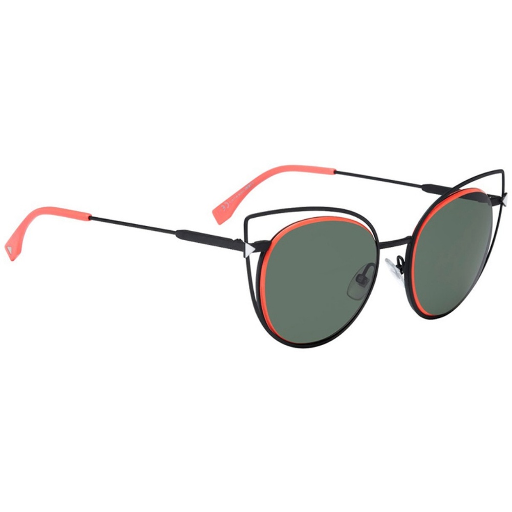 Fendi Sunglasses Matte Black w/Green Lens - Picture 2 of 3